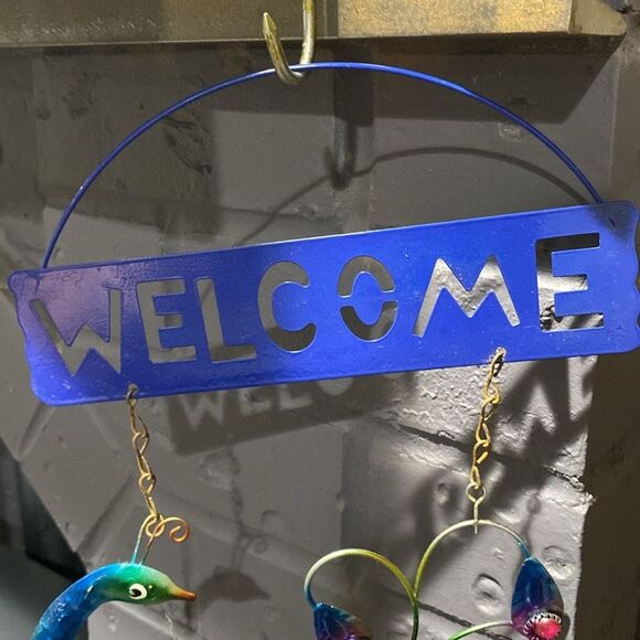 Vintage Peacock Metal Welcome Sign - Picture 2 of 6